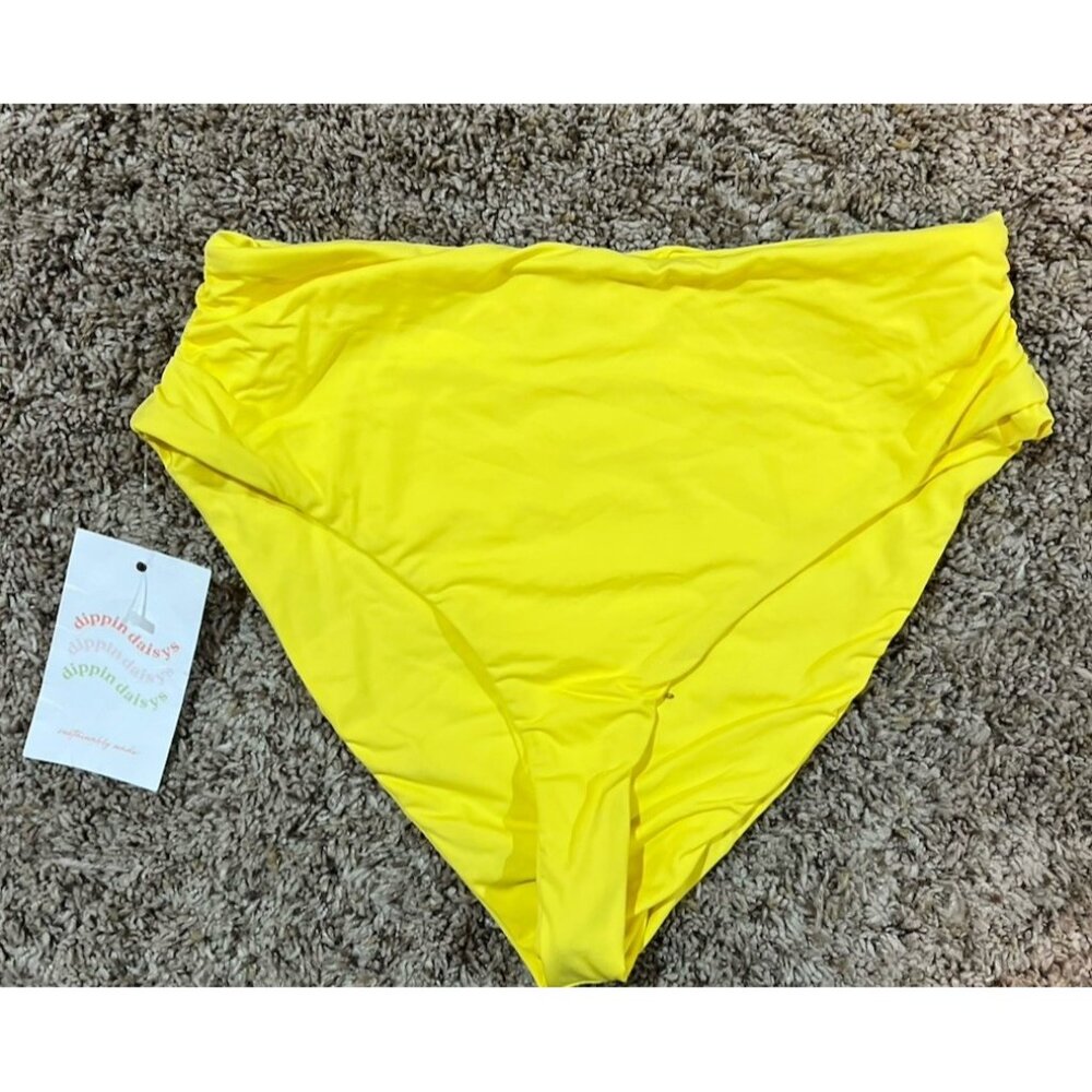 NWY ~ Dippin Daisys Women's Bikini Bottom ~ Yellow ~ Small